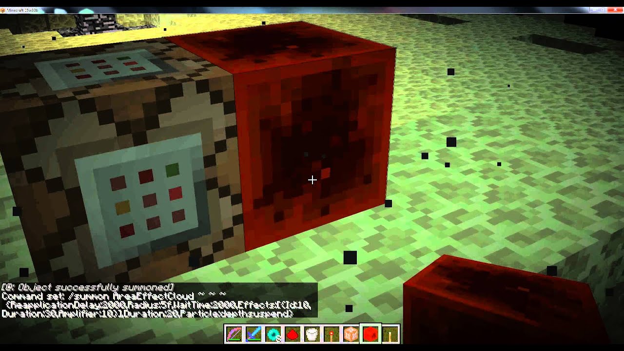 Minecraft 14w33b Messing with the new AreaEffectCloud entity