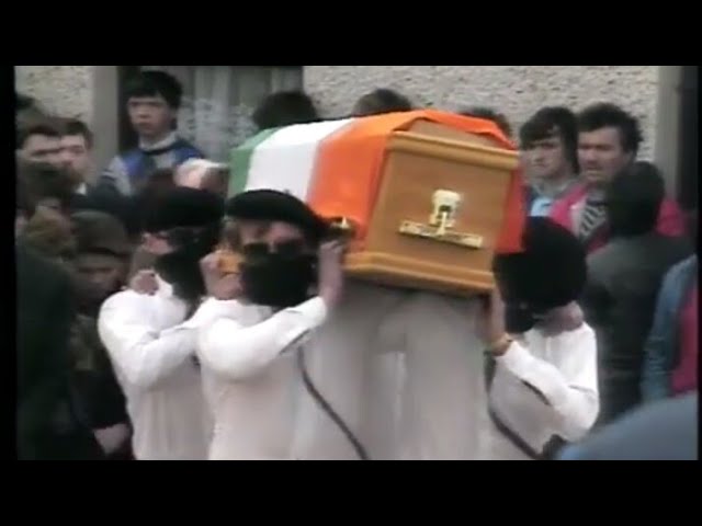 funerals of two IRA men killed by the SAS at loughgall 1987 class=
