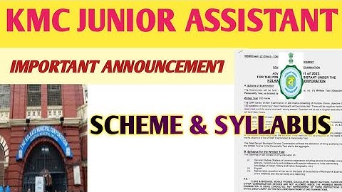 KMC JUNIOR ASSISTANT SCHEM  & SYLLABUS || junior assistant scheme & syllabus || SN CAREER