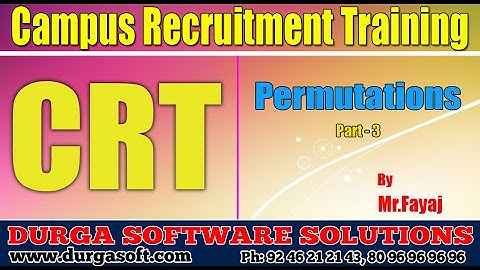Campus Recruitment Training (CRT) ||Permutations Part-3