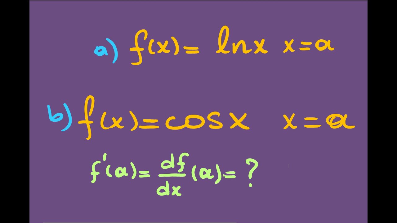 Turev tan?m?, Lnx ve cosx turevi, AYT, OABT, Analiz, Diferansiyel ...