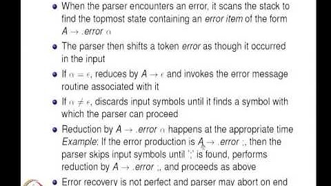 Mod-03 Lec-11 Syntax Analysis: Context-free Grammars, Pushdown Automata and Parsing Part - 7