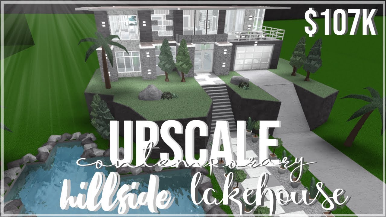 Roblox Bloxburg Upscale Contemporary Hillside Lake House Youtube - roblox house youtube