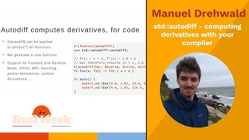std::autodiff - computing derivatives with your compiler - Manuel Drehwald