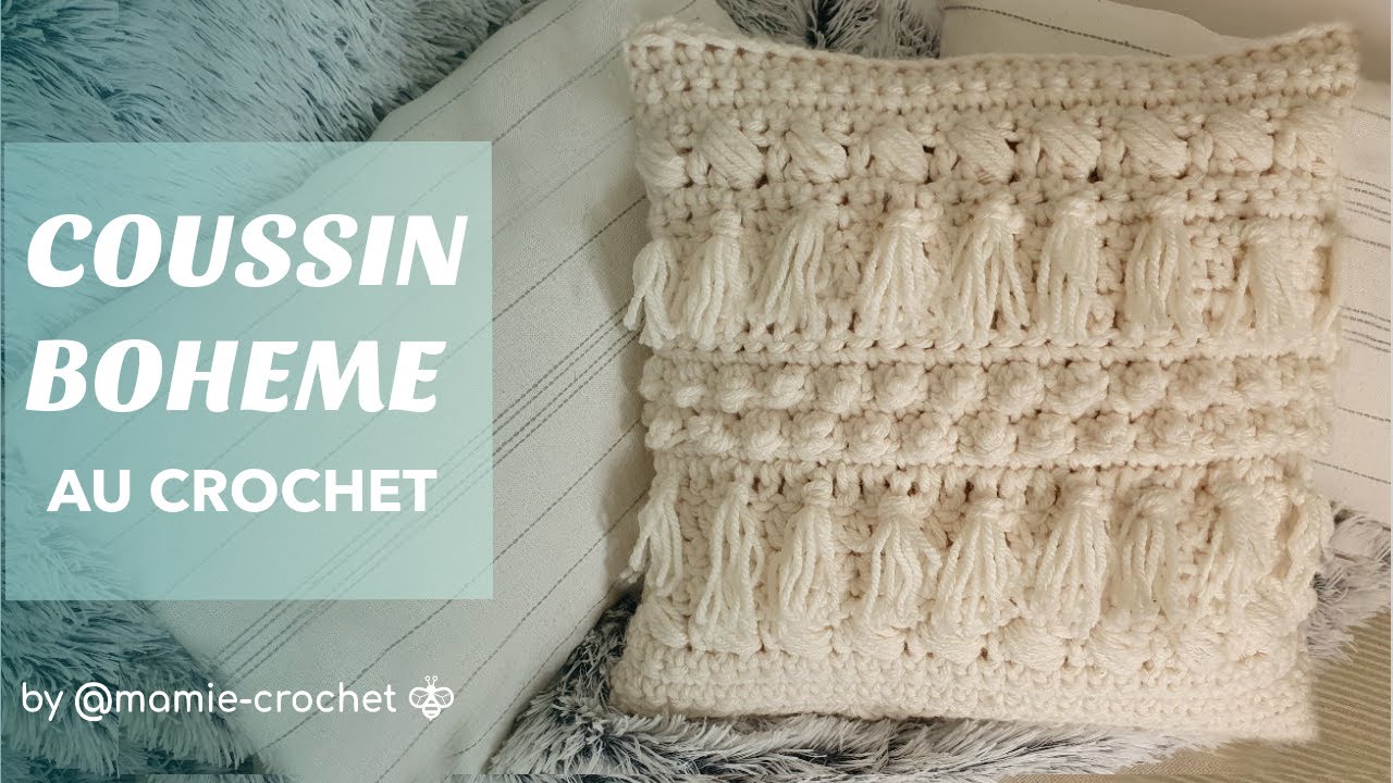 BOHO Housse de coussin macramé - fait main