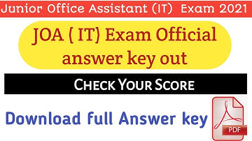 Junior Office Assistant Official answer key 2021 | JOA (IT) official answer key 2021