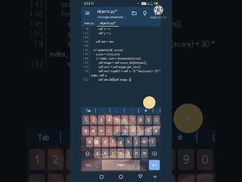 Creating Flappy Bird Game using Pygame in Pydroid 3 in Android shorts python youtubeshorts