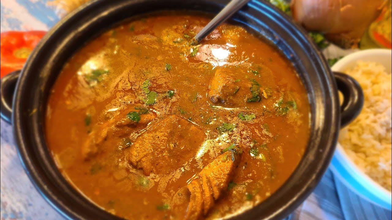 Malvani Fish Curry(Halibut fish in onion,tomatoe,ginger-garlic-chilli ...