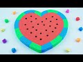 Satisfying Video l Kinetic Sand Watermelon Heart Cutting ASMR | Sand Koreean