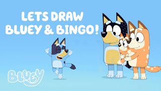 How To Draw Bluey and Bingo | Bluey