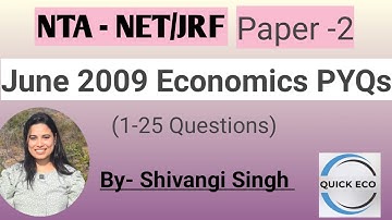 NET-JRF Economics June 2009 PYQs | Economics PYQs