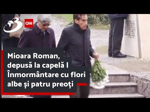 Mioara Roman, depusă la capelă | Înmormântare cu flori albe și patru preoți