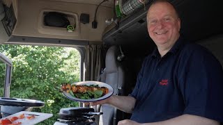 Trucker Cooks Gourmet Food From His Cab