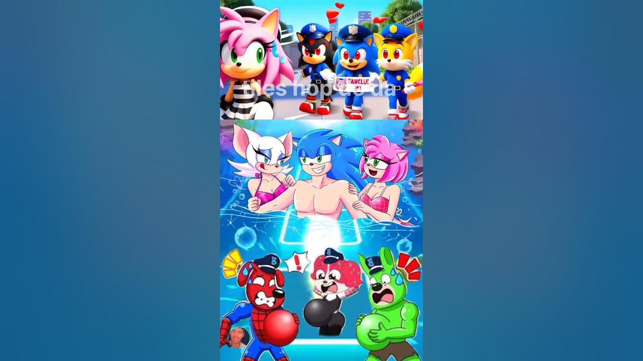 SCARY SONIC VS SCARY SHADOW X COFFIN DANCE SONG COVER TILES HOP EDM RUSH #shorts #20