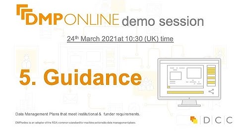 DMPonline demo session - Guidance 24 March 2021