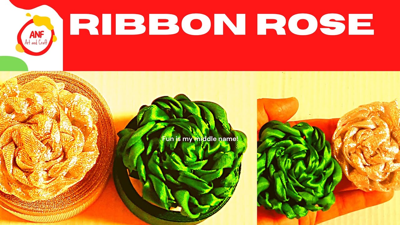 Diy satin ribbon rose flowers/ANF Art and Craft YouTube