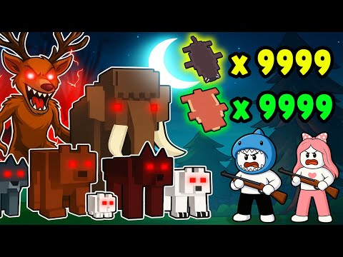 [로블록스] 동물들의 가죽을 수집할수록 엄청 강해지는 빅 게임 헌터로 생존해요!! (99 Nights In The Forest) "99일 숲에서 살아남기 12화" - 민또 경또 -
