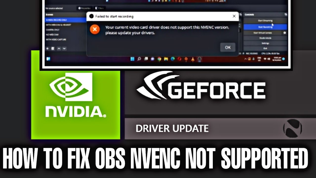 NVIDIA NVENC OBS. Не удалось открыть кодек NVENC OBS. OBS ошибка NVENC Error. Не удалось открыть кодек NVENC Operation not permitted. Установленный драйвер не поддерживает эту версию nvenc