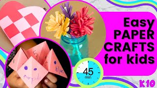 Easy DIY PAPER 📝crafts for Kids! SIMPLE! Make 5 different crafts - 45 minute compilation.