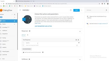 Basic Chat bot using dialogflow V2