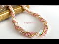 【ビーズステッチ初級】スワロフスキーで作るビーズのロープネックレス✨作り方 How to make a beaded necklace with Swarovski. Netting