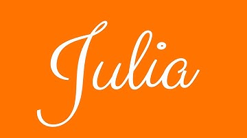 Learn how to Sign the Name Julia Stylishly in Cursive Writing