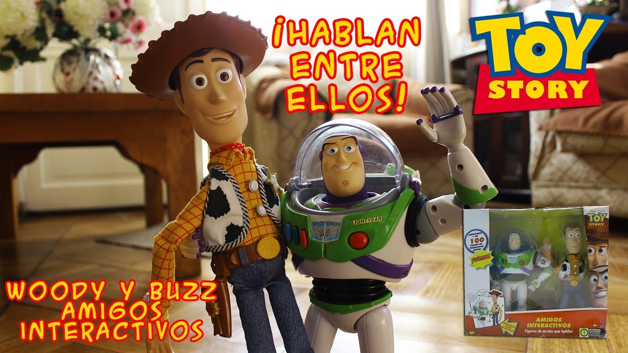 Moderador Estación de ferrocarril inflación ESPAÑOL) TOY STORY Woody And Buzz Lightyear Interactive Buddies review -  YouTube