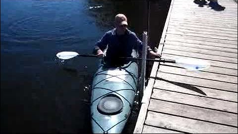 Demo of KayaArm, device for kayak launch stabilization at entry and exit