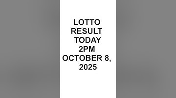 Lotto Result Today 2pm OCTOBER 8, 2025 #lottoresultstoday