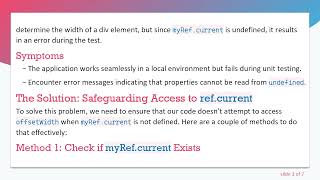 Handling undefined refs in React: Fixing Jest Tests for Responsive Components