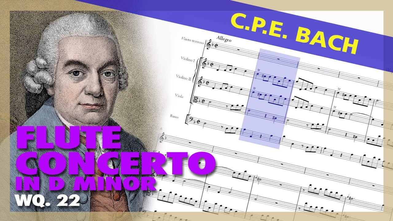 🎼 CPE BACH FLUTE Concerto in D minor [Wq. 22] (Sheet Music