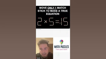 Can you move only 1 match stick to make this equation true? #math #mathpuzzle #brainteasers