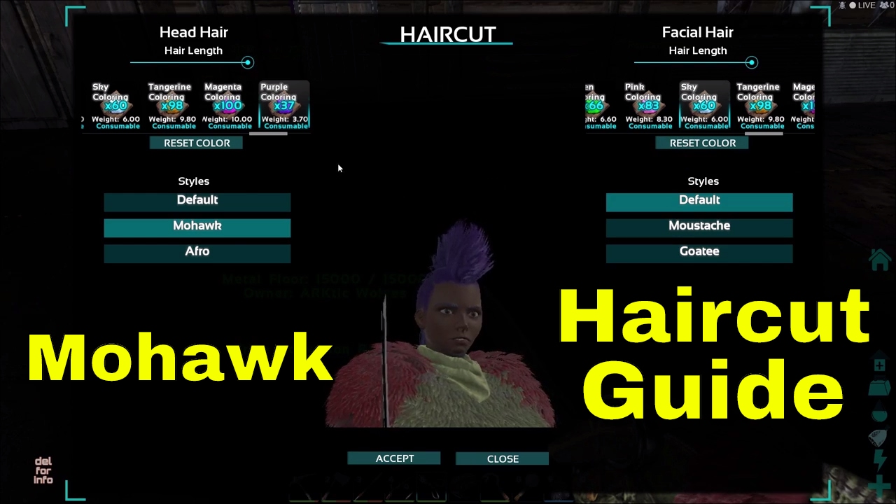 ARK Haircut guide - First time using the Scissor - Mohawk and coloring my  own hair - YouTube