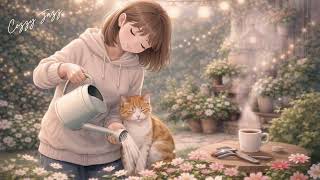 🌸 Cozy Jazz in the Garden ☕ Soft Sunset Relaxation Music
