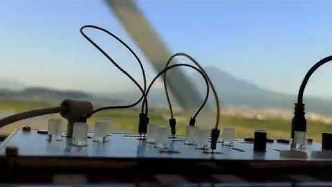 Korg Volca Modular in Japan powered via USB on a bullet train.