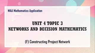 [MAA] 4.3 F Networks and Decision Mathematics - Constructing Project Network