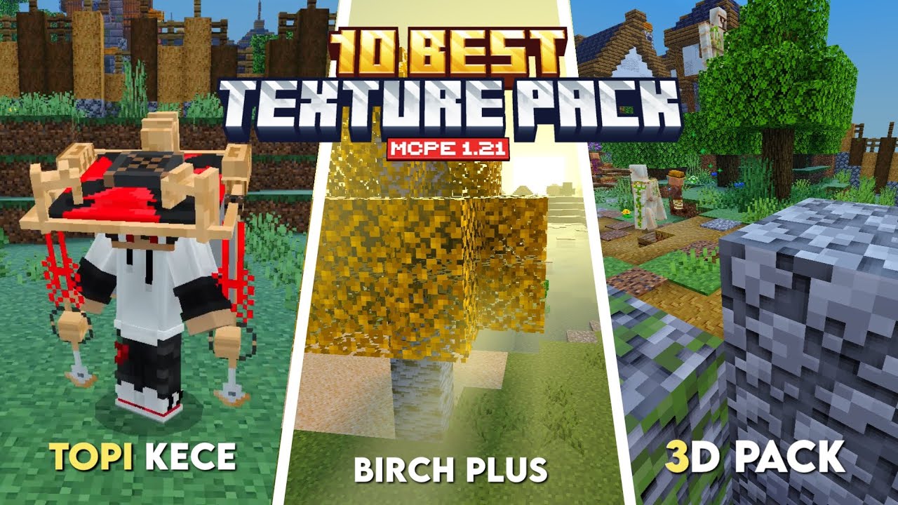 Top 10 texture pack terbaik untuk survival & keren | mcpe 1.21 - YouTube