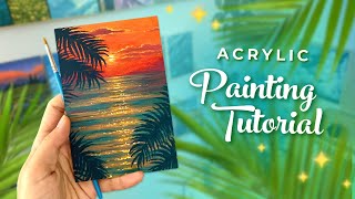 How to Paint a Sunset | Acrylic Painting Tutorial (Beginner to Intermediate)