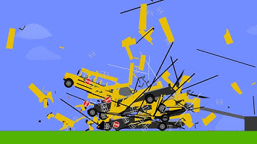 School Bus Destruction - Extreme car crashes - Crazy destruction in Algodoo
