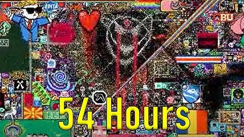 Reddit Place (/r/place) - 54hr TIMELAPSE 2022 (1080p)