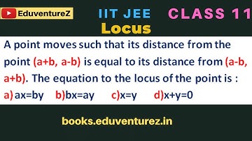 A point moves such that its distance from the point (a+b, a-b) is equal to its distance from (a-b, a