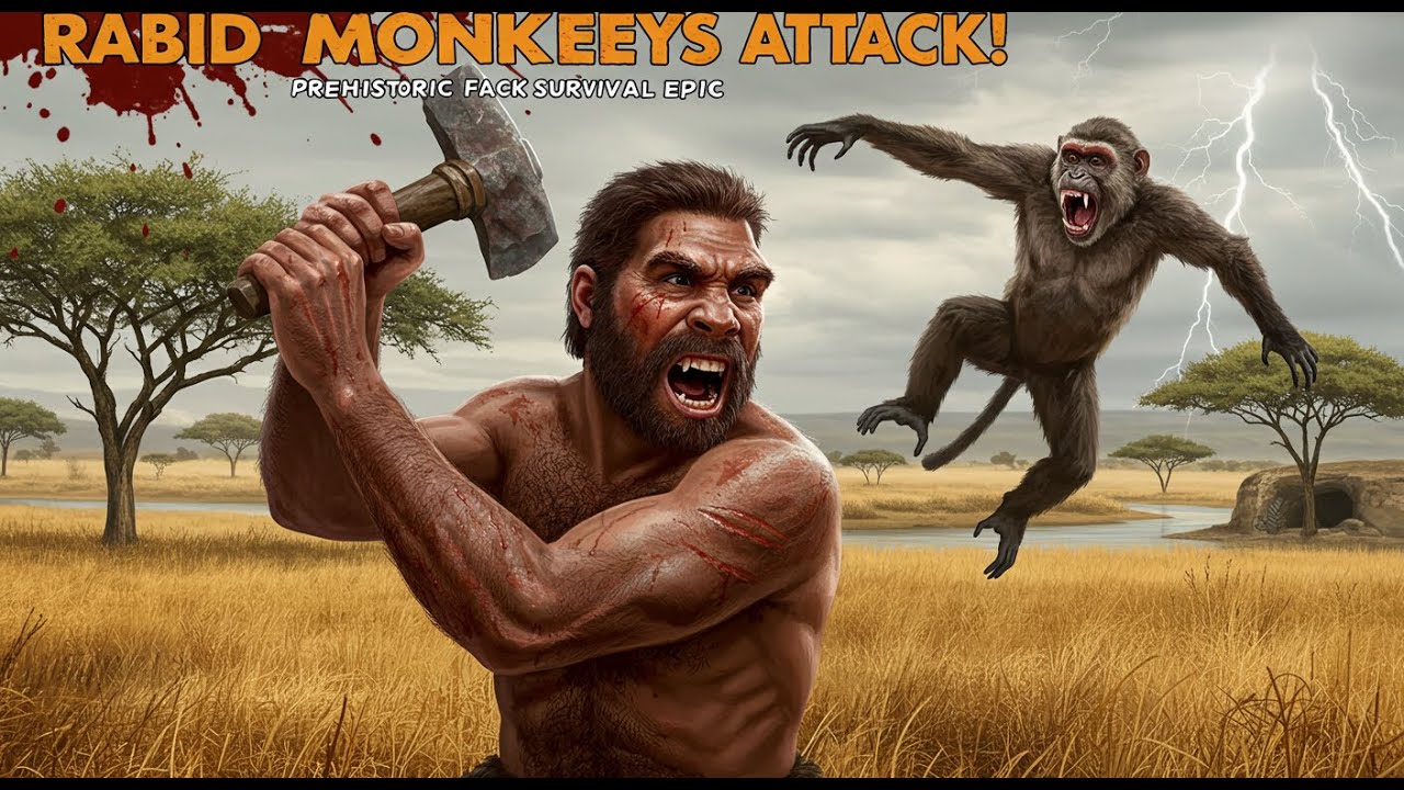 Rabid Monkey Pack Hunts Ancient Humans in Deadly Chase|Primitube|