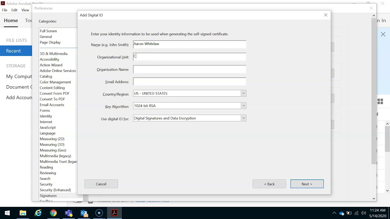 Create a Digital Signature with Adobe Acrobat DC YouTube