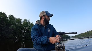 Walleye Fishing in a Canoe