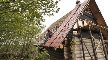 Off Grid LOG CABIN Build / BUILDING ROOF Was Not Easy, But Now it
