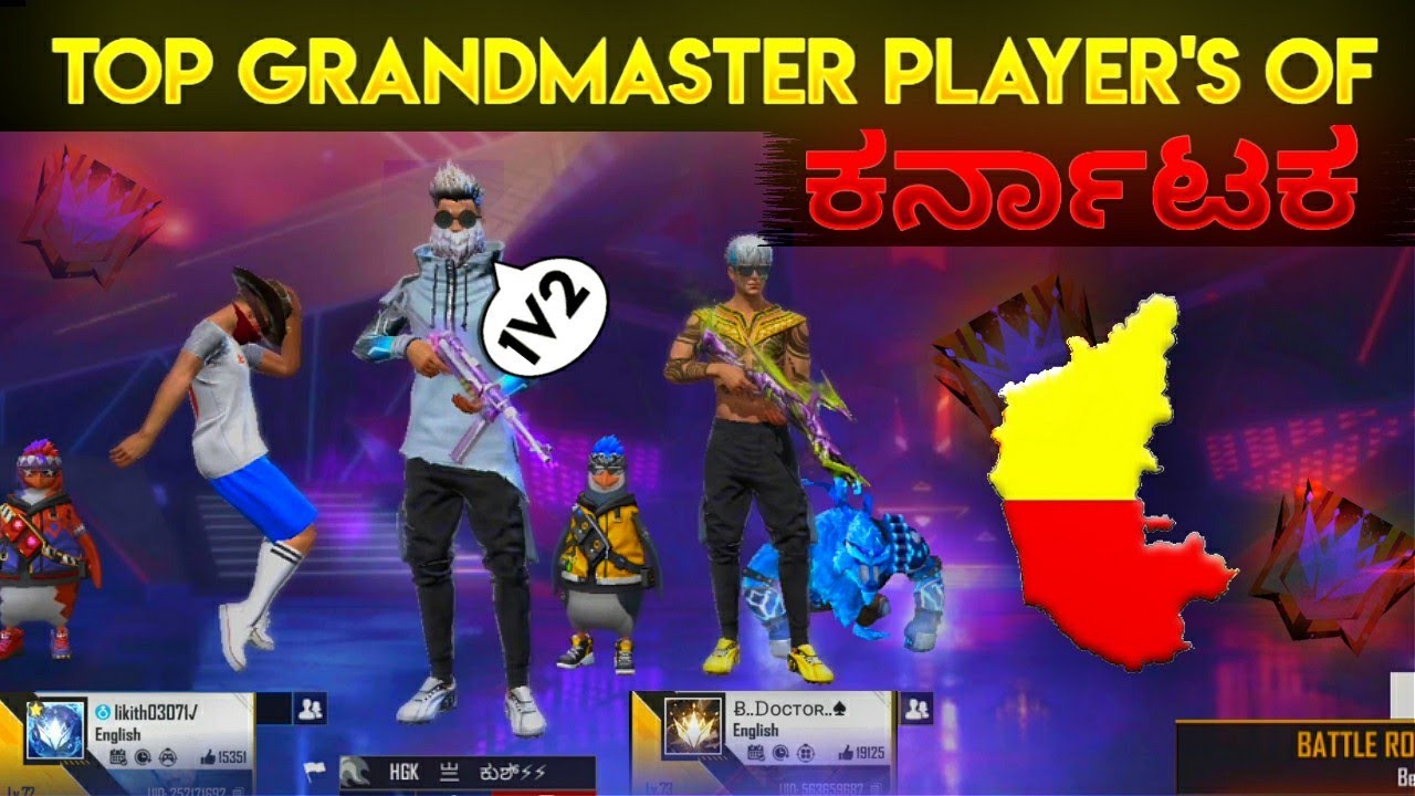 Free Fire Kannada Top 2 Grandmaster player's of Karnataka 