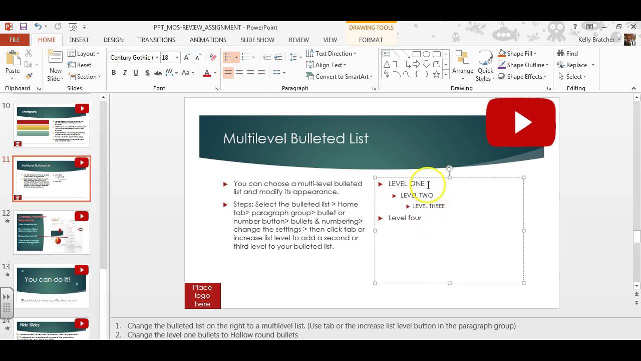 ppt-multilevel-lists-in-powerpoint-youtube