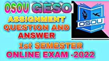 GESO OSOU General elective Sociology assignment question and answer +3 1st semestar 2022