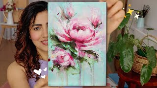 How to paint Abstract Roses , STEP BY STEP