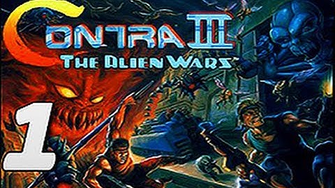 Contra III - The Alien Wars Playthrough - Stage 1 Hard Mode